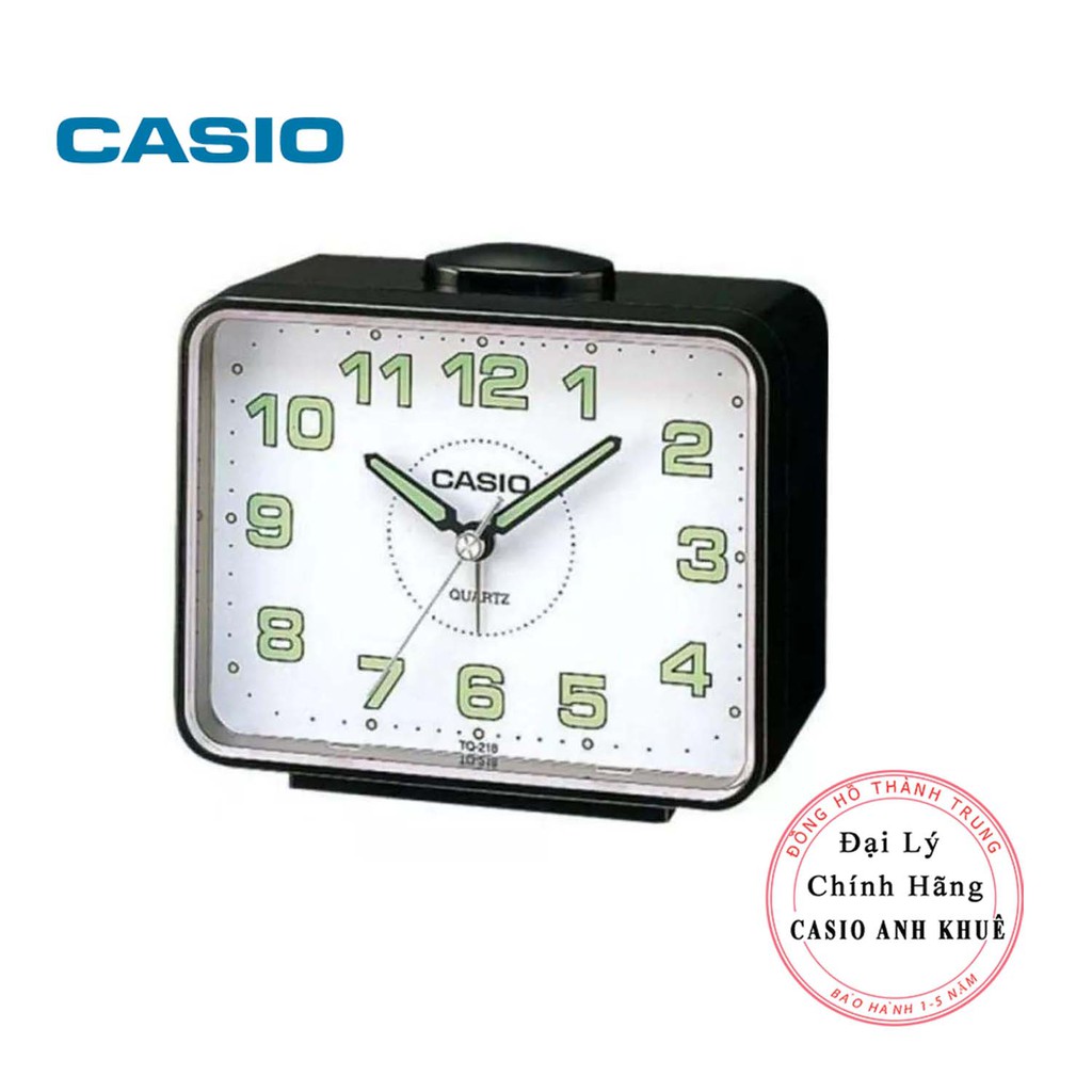 Đồng hồ để bàn Casio TQ-218-1BDF báo thức, dạ quang ( 9×10.7×6 cm )