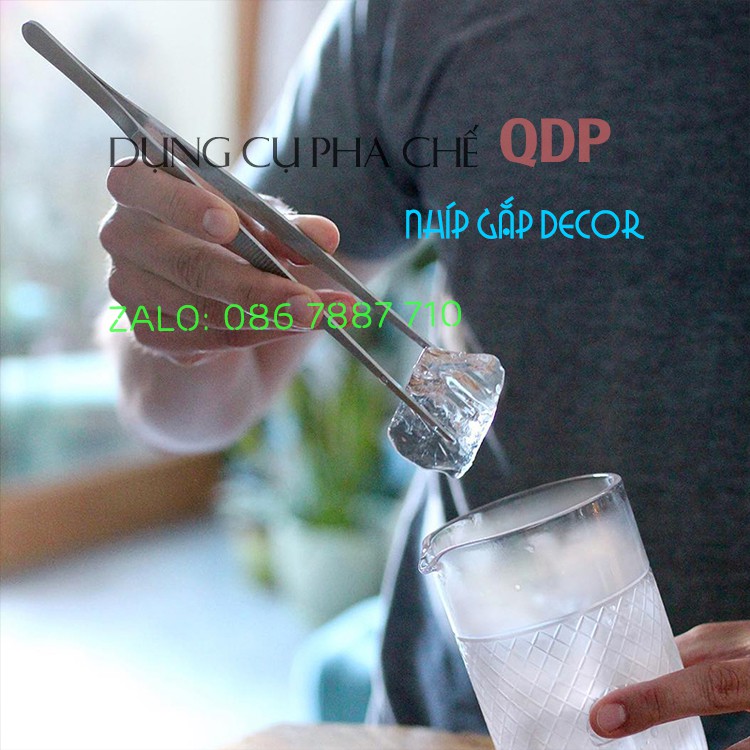 Nhíp gắp đồ decor pha chế - Nhíp decor chất liệu thép không gỉ 25cm