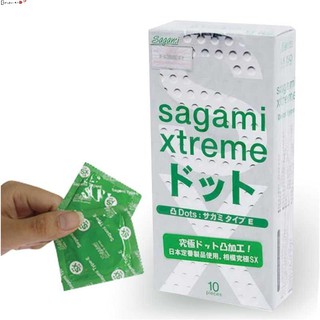 Bao cao su Sagami Extreme Dotted siêu mỏng, siêu gai, rộng 55+-2mm,10 bao/hộp -Chính Hãng 100%