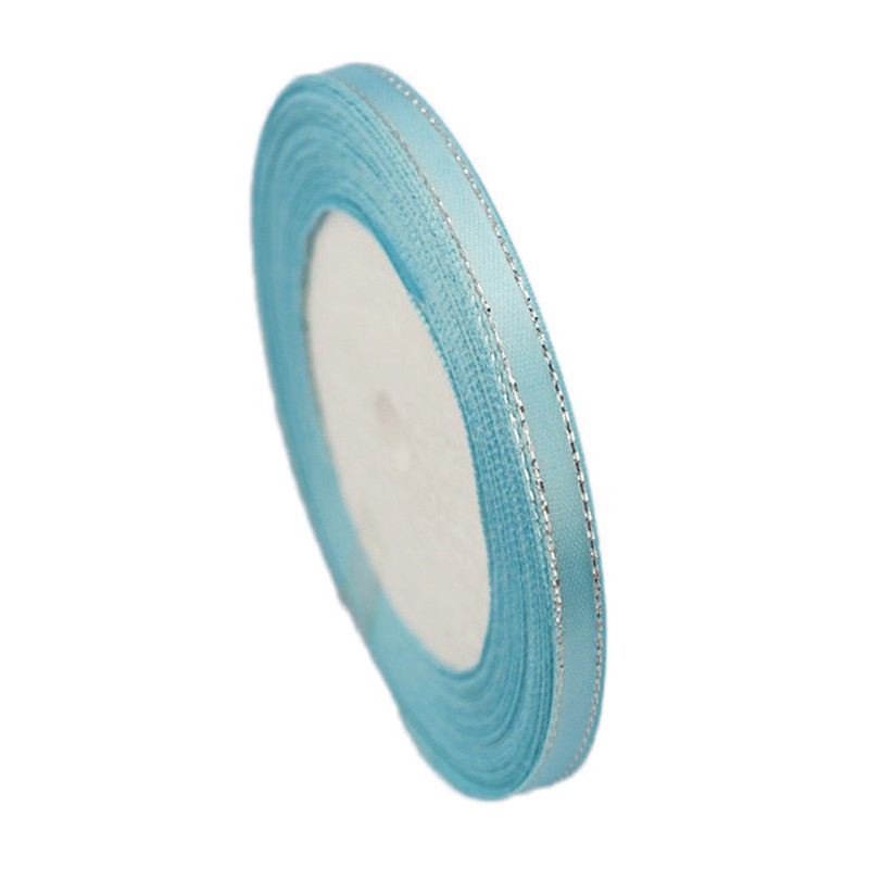 Cuộn dây ruy băng satin màu bạc 6mm dài 25 yard chất lượng cao