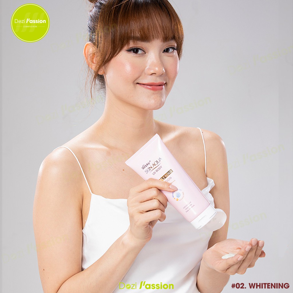 Kem chống nắng Sunplay Skin Aqua UV Body Whitening Lotion dưỡng thể trắng mịn SPF 50+, PA++++ (150g)