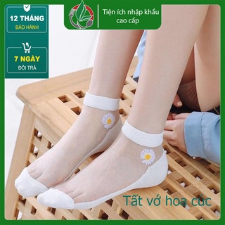 Tất nữ hoa cúc - Vớ nữ Cổ Ngắn Hoa Cúc Dễ Thương (sét 10 đôi)