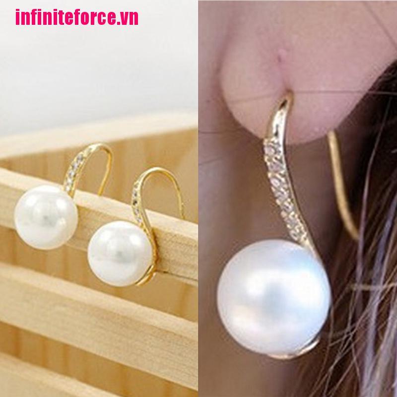 Khuyên Tai Đính Ngọc Trai Tạo Hình Độc Đáo Thời Trang Cho Nữ