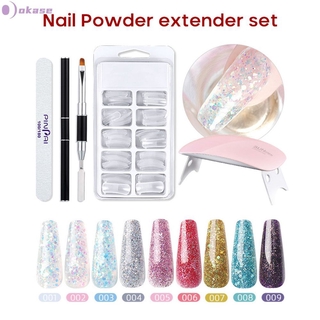 Bộ dụng cụ Gel Nối Dài Móng Tay Kim Tuyến Trong Suốt Nhanh Khô