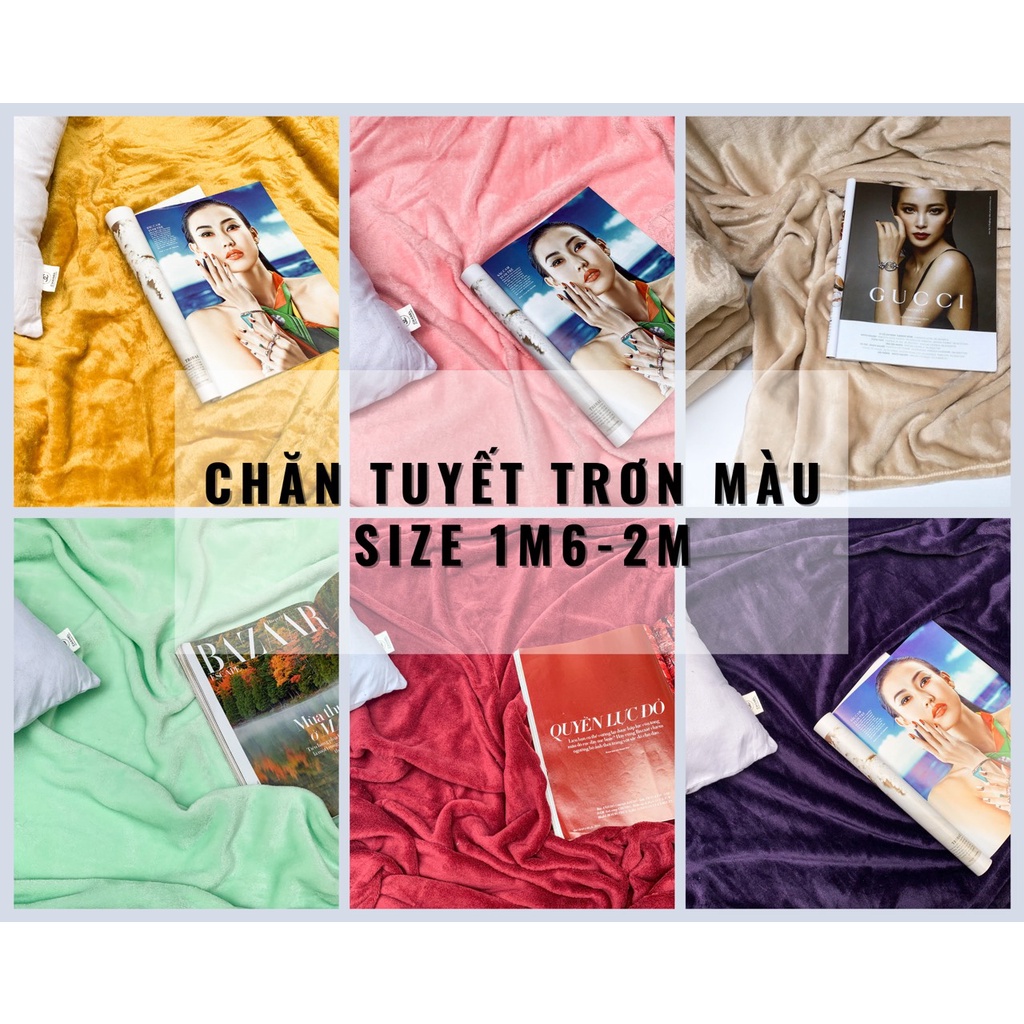 (14 MÀU) Chăn lông tuyết trơn màu Good Night bedding - mềm mịn