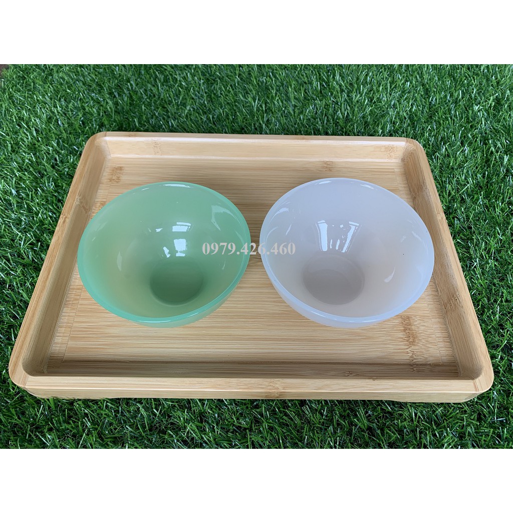 Bát Ngọc ăn cơm - Màu xanh ngọc và màu trắng cao cấp, sang đẹp, kích thước 6 x 11.5cm (Ảnh thật shop tự chụp)