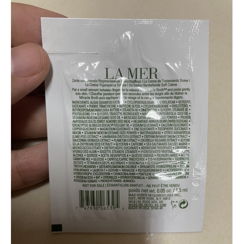 Sample Mẫu thử KEM DƯỠNG ẨM LA MER THE MOISTURIZING, SOFT CREAM,  COOL GEL CREAM 1.5ML