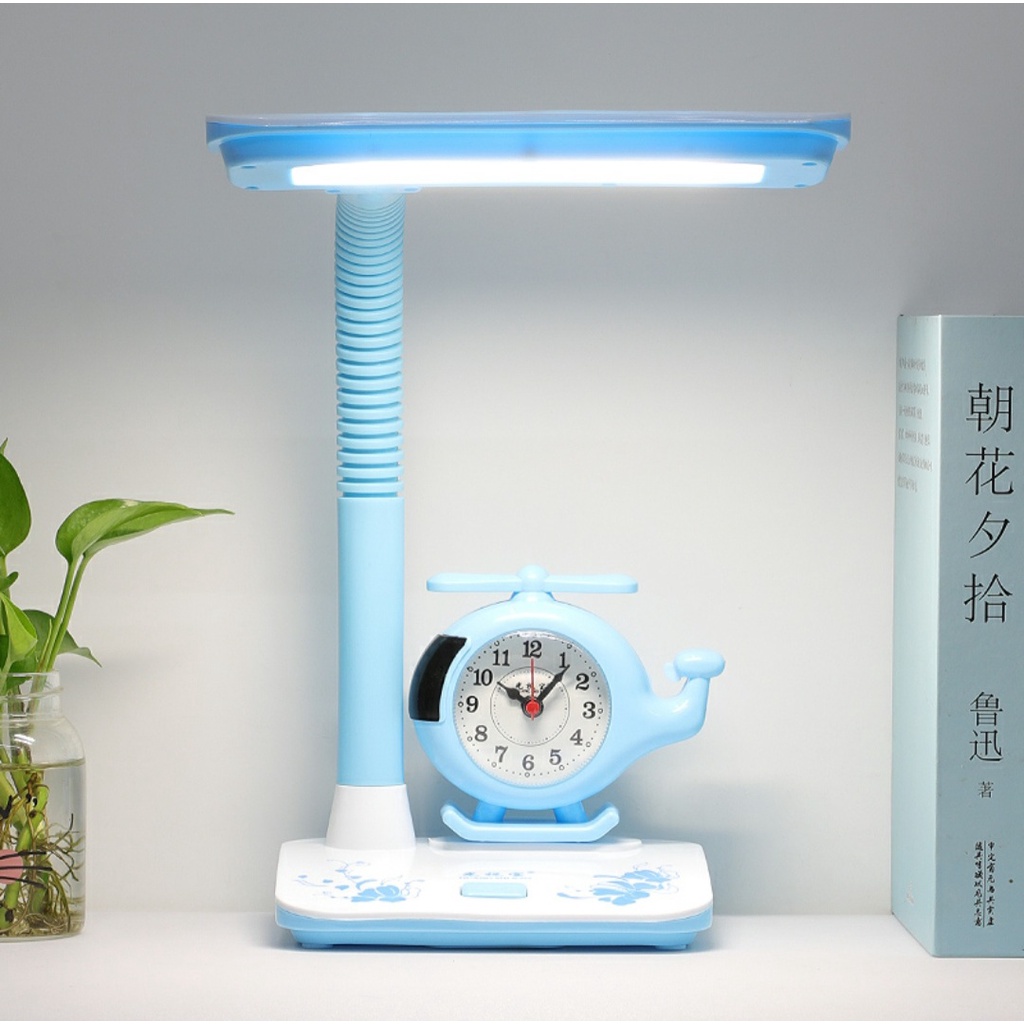 Đèn học chống cận MẮT VIỆT DMV010 - 3 chế độ ánh sáng - kèm đồng hồ hình máy bay