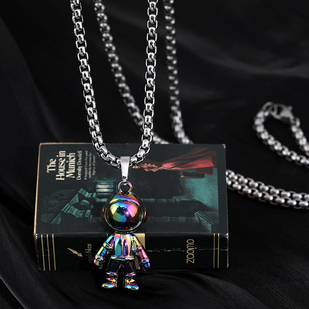 Vòng cổ Mặt Hình Phi Hành Gia Nhiều Màu Phong Cách Hip Hop Hàn Quốc Cho Nam Và Nữ