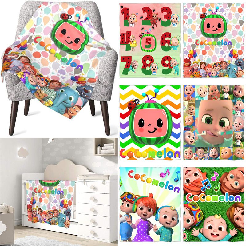 Chăn Bông Mềm Mại Ấm Áp In Họa Tiết Dưa Hấu Dễ Thương Cho Bé