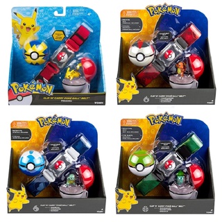 Hình hành động Pokemon TOMY Pokemon Elf Ball Belt Pikachu Pokeball Pocket Monster Variant Toy Set Cosplay Action Figure Model  Đồ chơi trẻ em