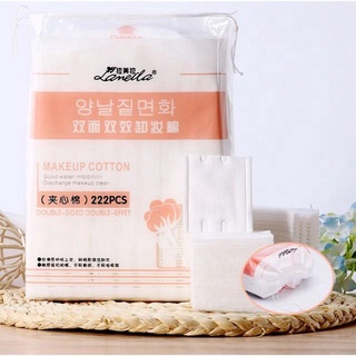 Bông tẩy trang Lameila 222 miếng chính hãng, Bông tẩy trang 3 lớp Lameila (túi 50 miếng/222 miếng)