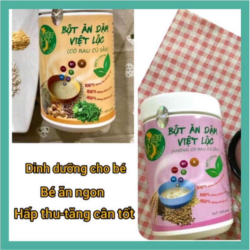 Quà Hấp dẫn  ❤Bột ăn dặm Việt lộc ❤️chính hãng❤️dinh dưỡng❤️tăng cân,chống táo bón-2 loại tùy chọn