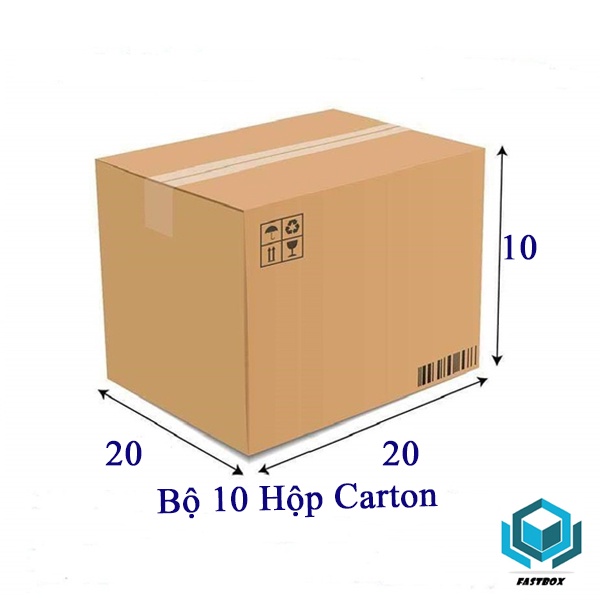 Bộ 10 Hộp Carton 20x20x10 Cm Thùng Carton Giá rẻ