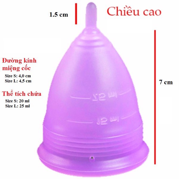 Cốc Nguyệt San Silicon Y Tế Aneer Dùng Thay Thế Băng Vệ Sinh, Tampon ( Màu Hồng Size S,L)