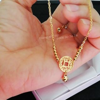 Lắc tay titan đồng tiền mạ vàng