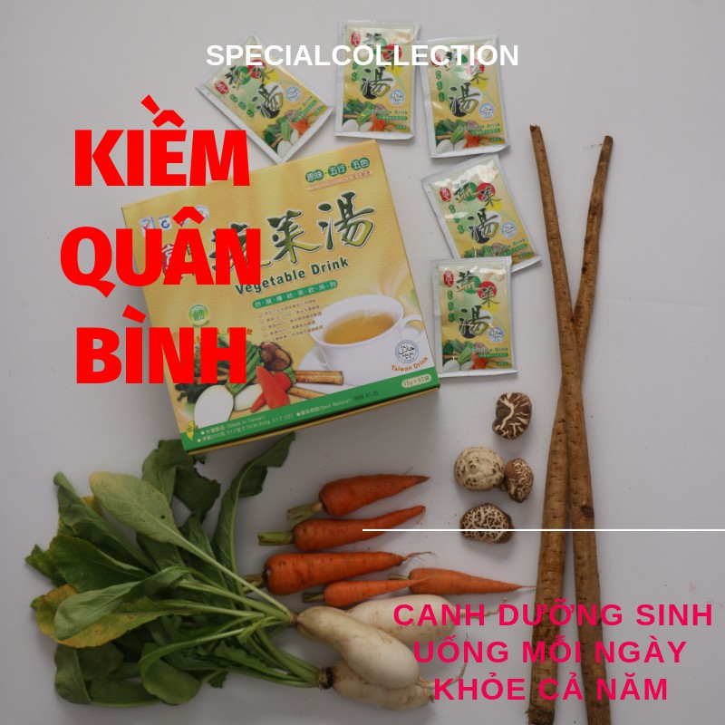 HỘP CANH DƯỠNG SINH ĐÀI LOAN ( NƯỚC SÚP RAU CỦ , VEGETABLE DRINK) 60 GÓI x 15G
