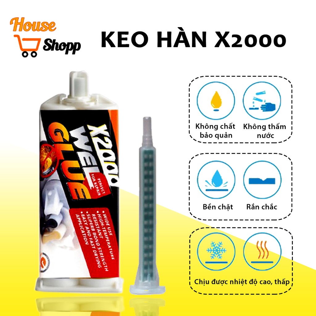 Keo hàn gắn sắt, thép, kim loại X2000 đa năng siêu chắc Nhật Bản