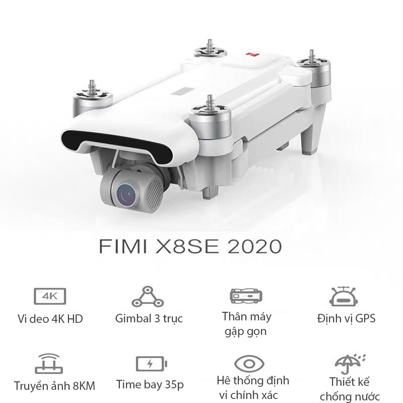 [ BẢN 2020, COMBO 3 PIN ] Flycam Xiaomi Fimi X8 SEGimbal 3 Trục, Truyền ảnh 8KM Bay 35P Quay Phim 4K - BẢO HÀNH 12 THÁNG