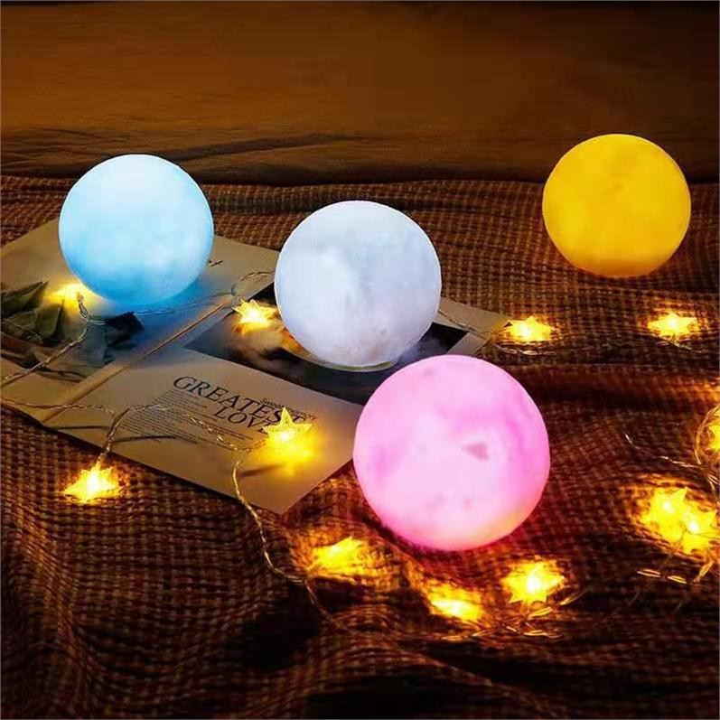 Đèn ngủ mặt trăng ML3D-1507, Đèn mặt trăng 7 màu 15cm, Đèn trang trí Moon Light 3D