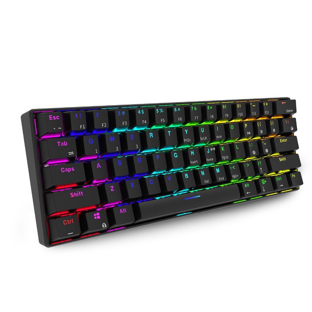 RK61 Backlight Keyboard Ergonomic USB Wired And Bluetooth Mechanical  Keyboard Gamer LED Gaming Gamer Mechanical  Keyboard For PC Computer