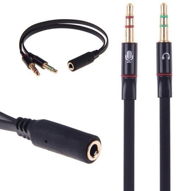 Dây Cáp gộp và chia audio và mic 3.5mm Jack gộp tai nghe 3.5 bọc chống đứt