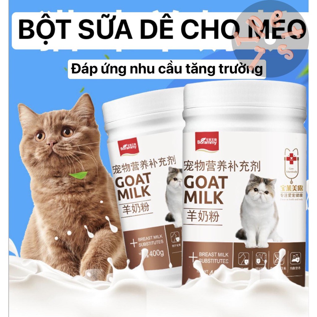 Sữa bột cho mèo con Borammy goat milk 400g -sữa dê cho mèo con đầy đủ dinh dưỡng chống tiêu chảy
