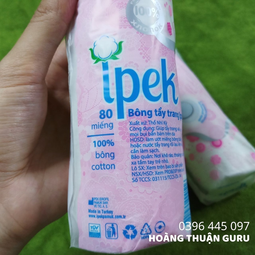 Bông tẩy trang Ipek - bông cotton pads 80 miếng