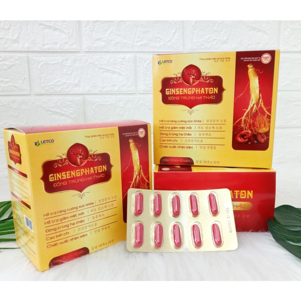 Viên uống GINSENGPHATON ĐÔNG TRÙNG HẠ THẢO bồi bổ sức khoẻ - Hộp 100 viên