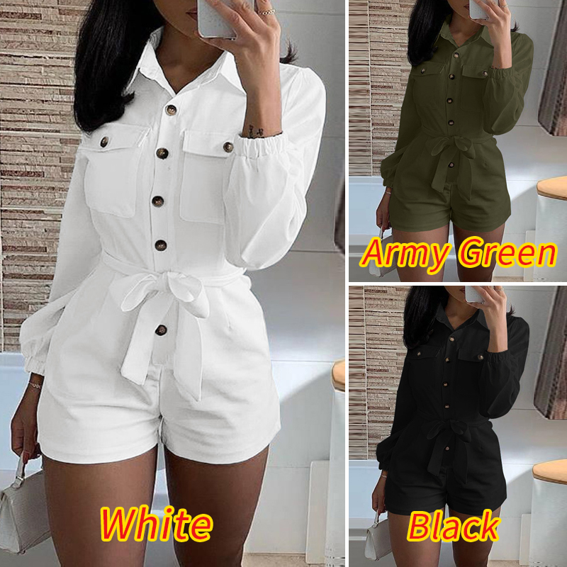 Jumpsuit Nữ ZANZEA Cổ Bẻ Tay Dài Cổ Tay Bo Chun Thời Trang Thường Ngày | BigBuy360 - bigbuy360.vn