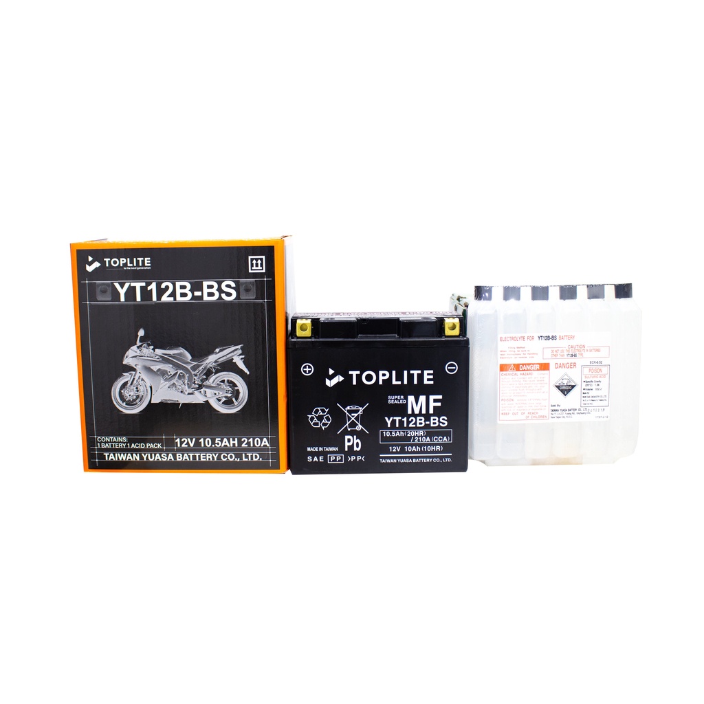 Bình Ắc quy motor Toplite YT12B-BS 12V-10Ah