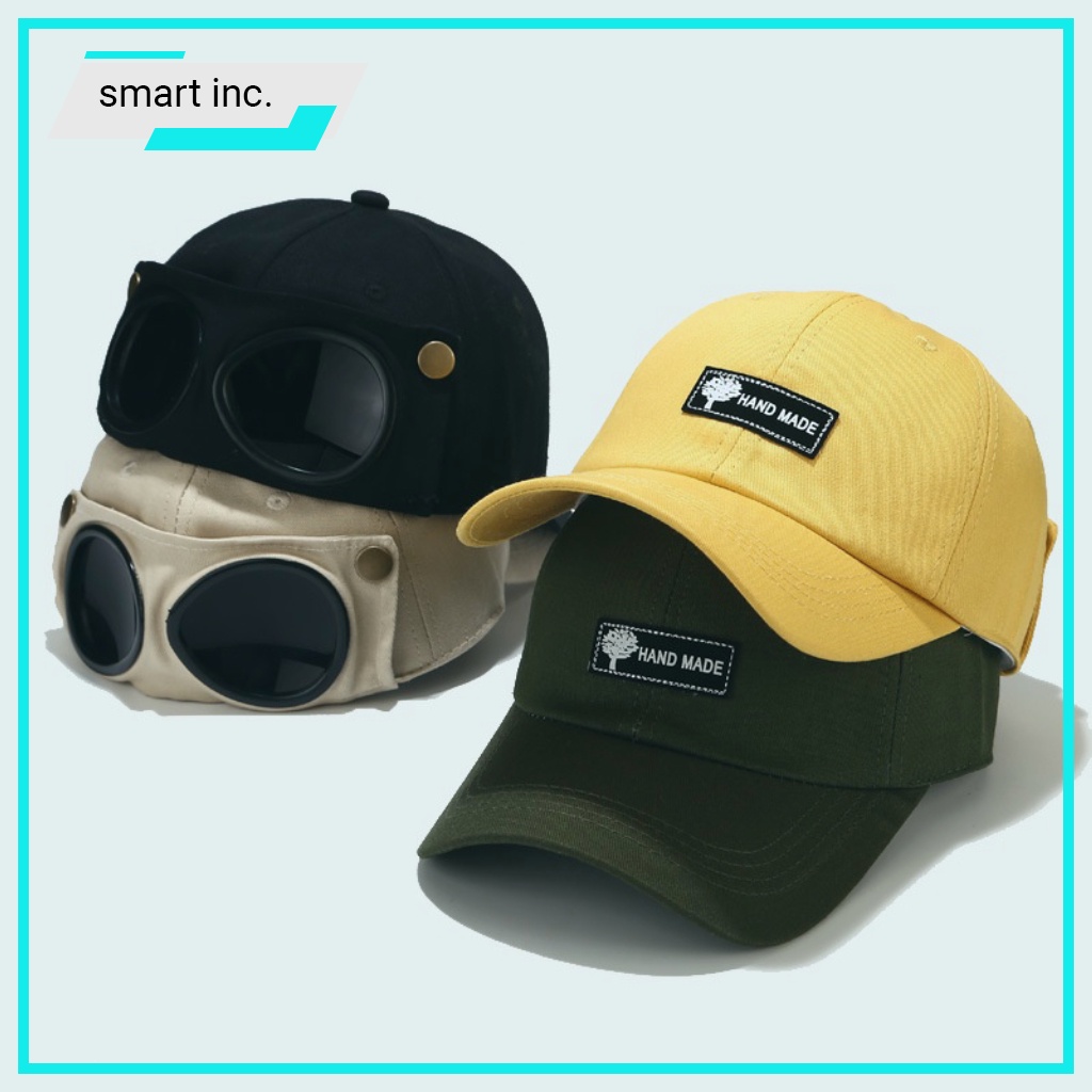 Mũ Lưỡi Trai Nón Kết Bóng Chài Nam Nữ Kèm Kính Mắt Phi Công 2in1 Hàn Quốc