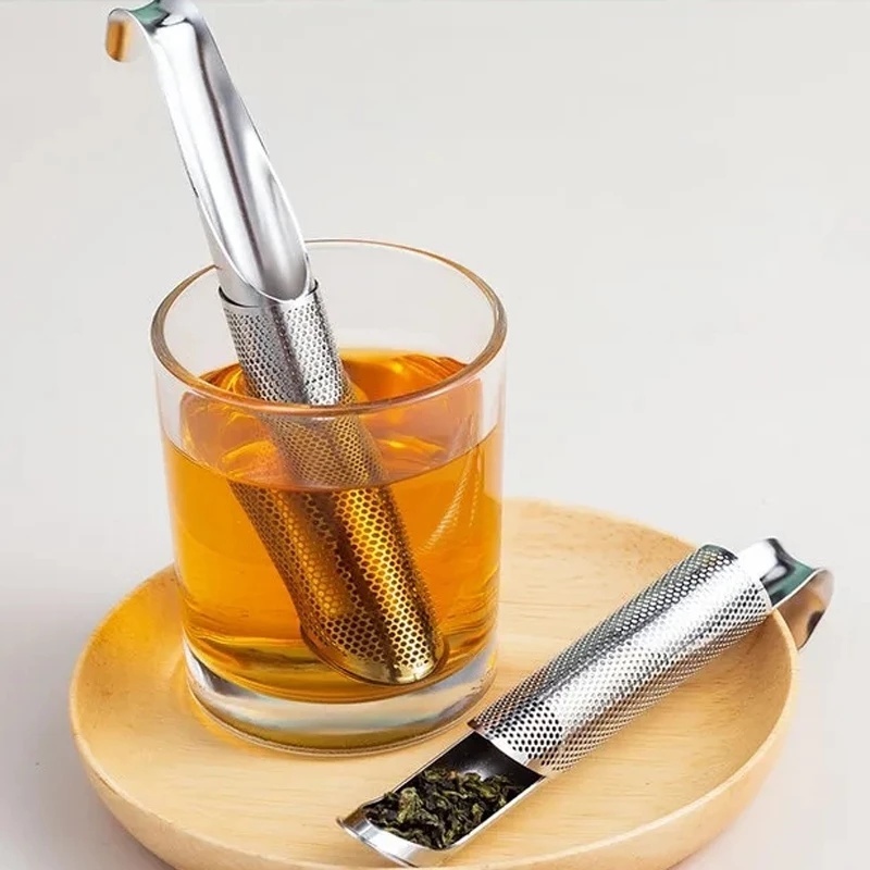 Dụng Cụ Lọc Trà Cầm Tay Hình Ống Bằng Thép Không Gỉ
