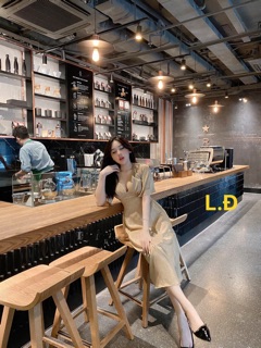 Váy lụa xoè tuyết nhung , gigi