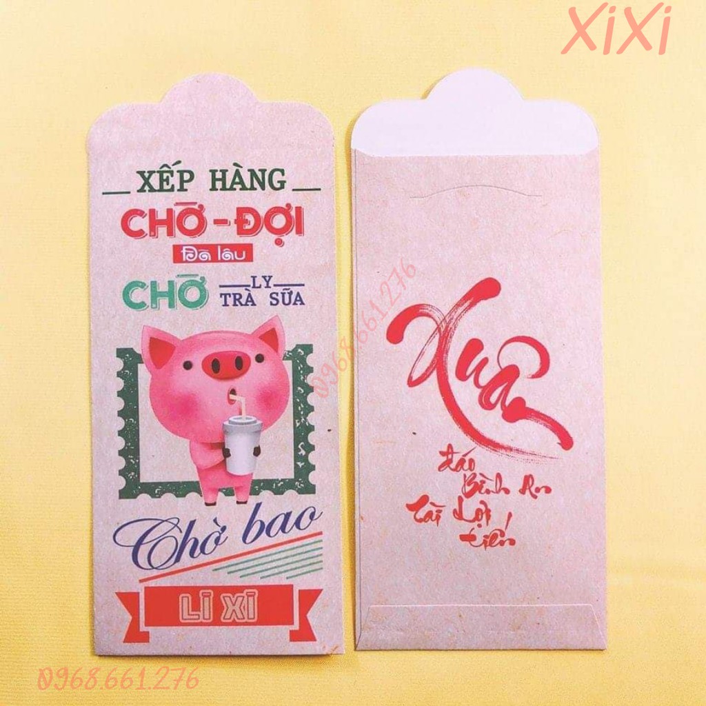 BAO LÌ XÌ TẾT 2019 - MẪU LÌ XÌ LỢN CON ĐÁNG YÊU [ COMBO MIX 30 BAO]