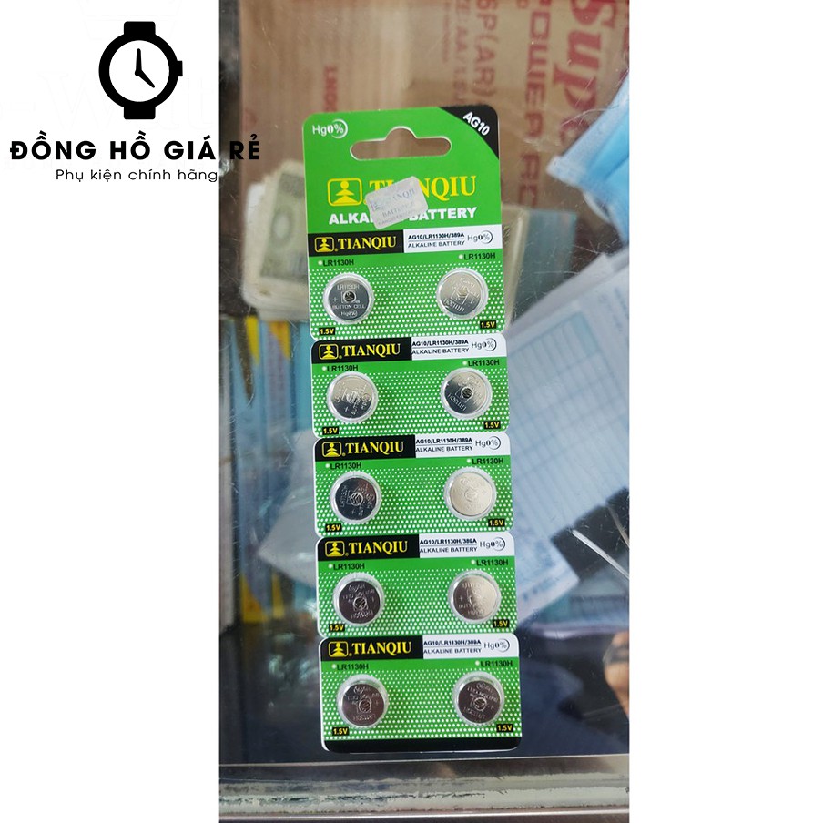 Pin cúc áo AG10 LR1130 Tianqiu - vỉ 10 viên