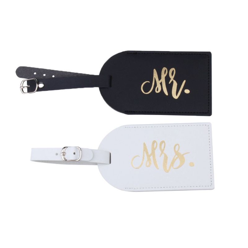 Thẻ gắn hành lý du lịch in chữ Mr Mrs dễ thương
