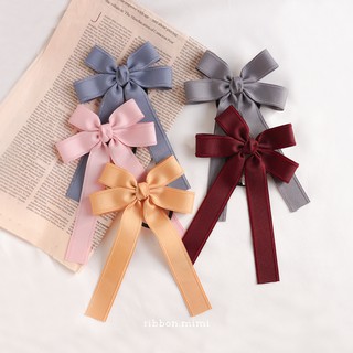 [ Hàng Thiết Kế ] Kẹp Tóc Nơ 2 tầng đuôi dài Handmade vải Cao Cấp Ribbon.mimi Mochi cột / kẹp