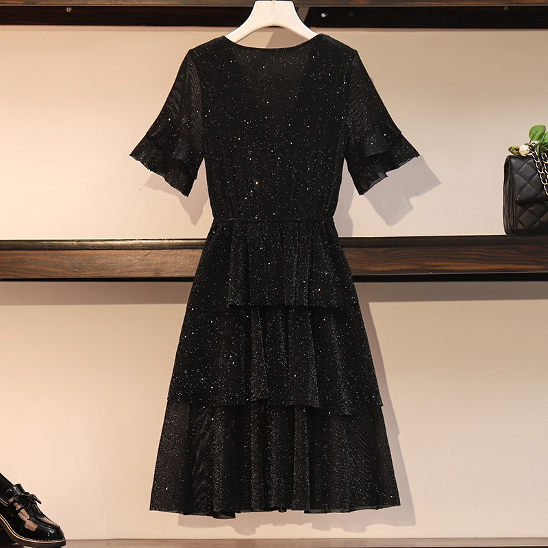 🌸Hàng Order🌸 Váy Bigsize Cổ V Xếp Ly Tầng Lấp Lánh Trẻ Trung🌸Hàng Quảng Châu | BigBuy360 - bigbuy360.vn