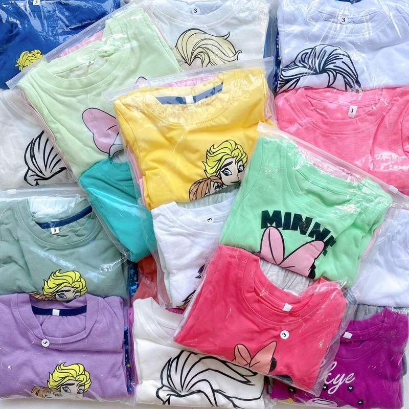 Set 2 bộ ngẫu nhiên áo cotton quần nỉ cho bé gái rất đẹp size từ 10-24 cân