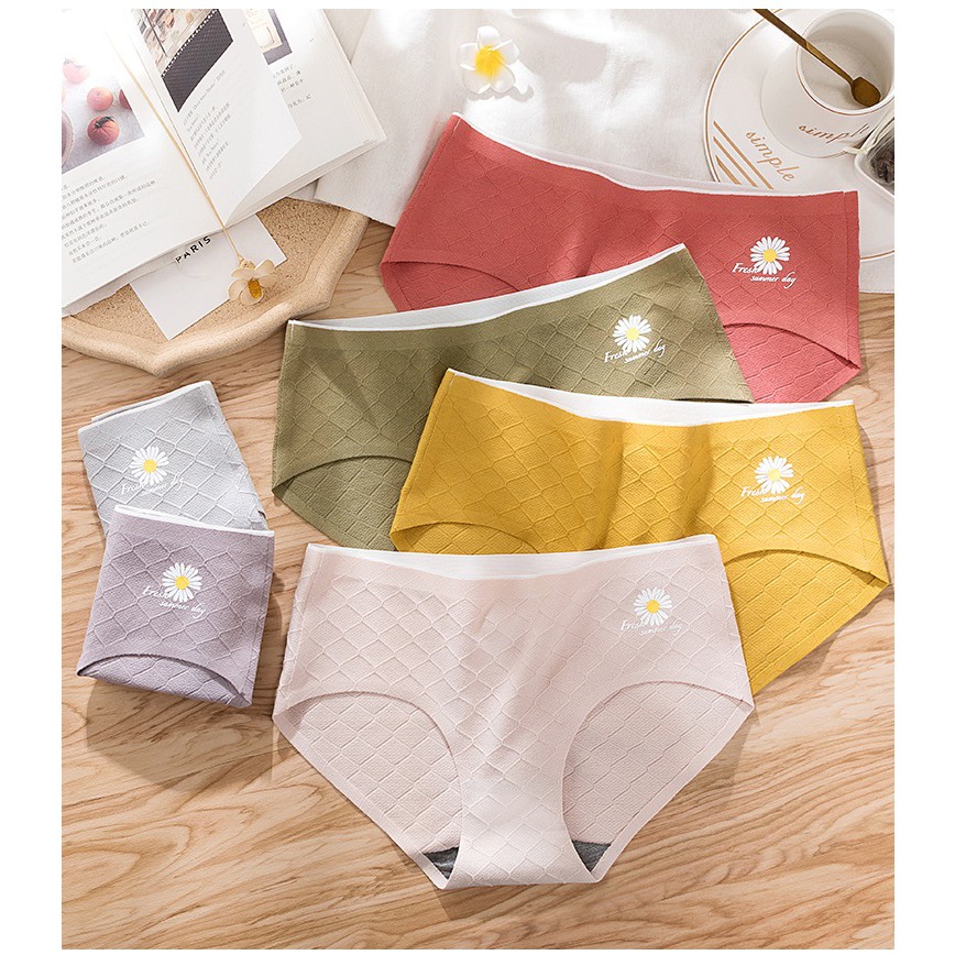 GIẢM 25K KHI NHẬP HIENNEW1_ Quần lót nữ, quần lót cotton không viền vân thông hơi Daisy hoa cúc 2020 QC89