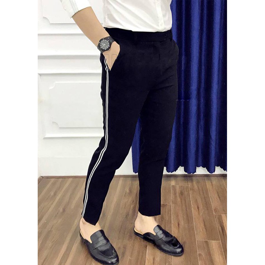 Quần Tây Nam Đen Kẻ Trắng | BigBuy360 - bigbuy360.vn