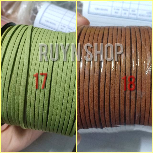 1m dây da lộn thắt vòng/ đan/ nguyên liệu dream catcher size 3mm