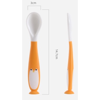 Bộ Thìa Dĩa Ăn Dặm Bẻ Cong 360 Độ Cho Bé Tập Xúc ( Có Hộp Đựng )