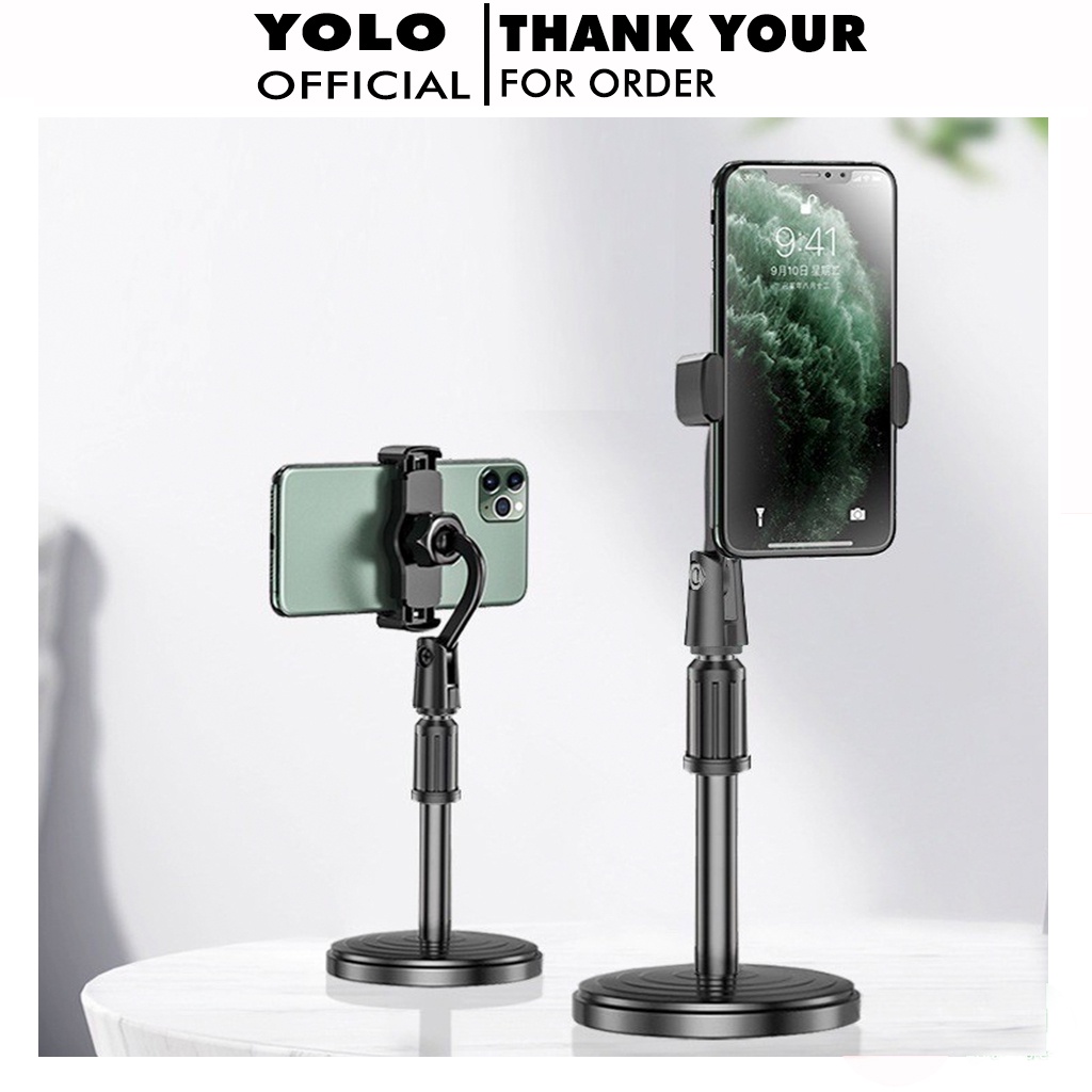 [Chuẩn Xịn] Giá Đỡ Điện Thoại Để Bàn Quay TikTok Livestream Xem Video xoay 360 độ hàng chuẩn Yolo Official