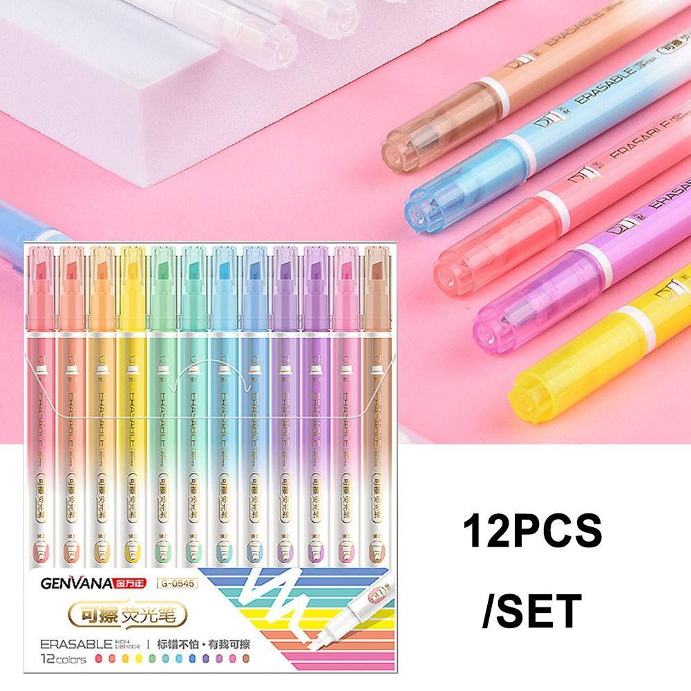 Set 12 Bút Bắt Sáng Hai Đầu Có Thể Xóa Được Màu Sắc Ngọt Ngào