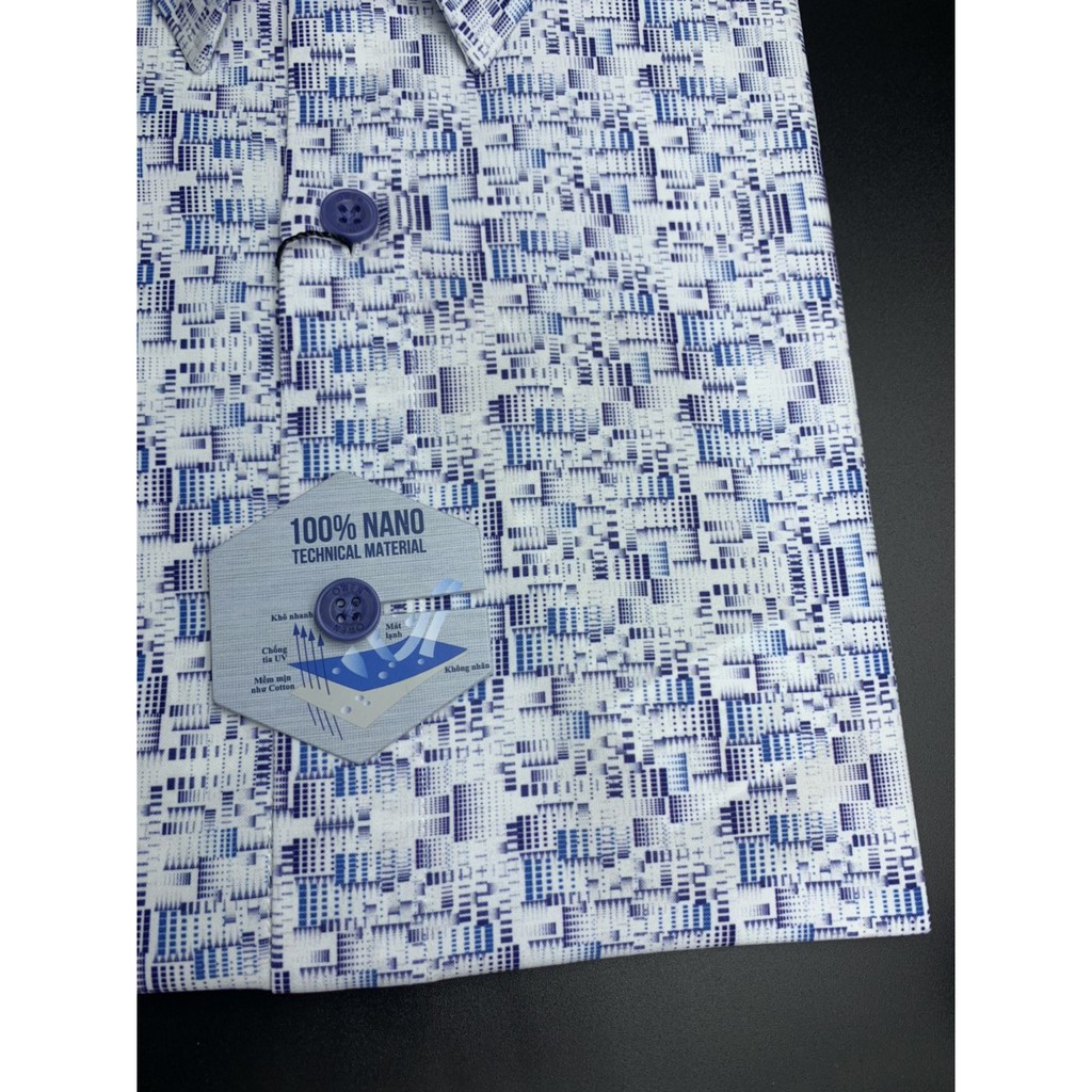 Áo Sơ Mi Nam Ngắn Tay Owen AS23094N Sơ Mi Cộc Tay Công Sở Cao Cấp Màu Trắng In Hình | BigBuy360 - bigbuy360.vn