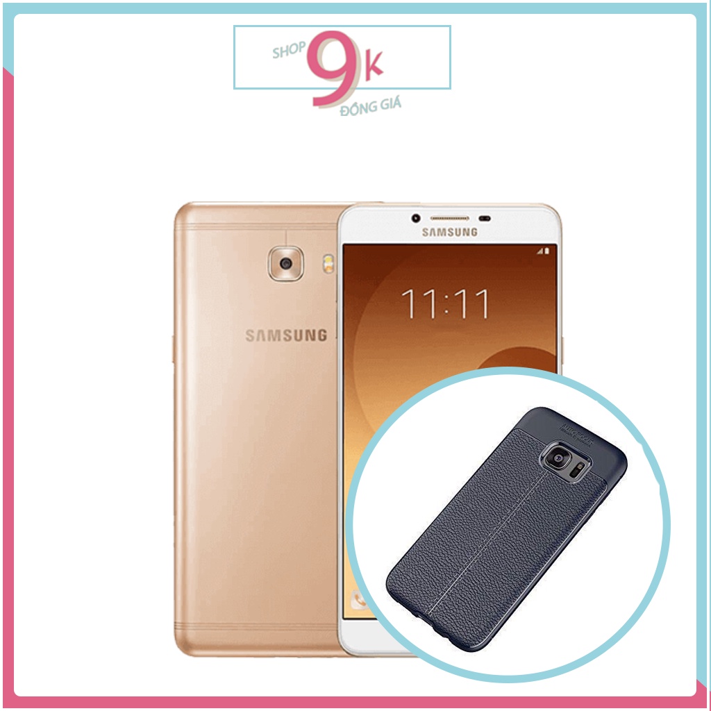 Ốp dẻo autofocus đen vân da cho SAMSUNG C9 / C9 PRO