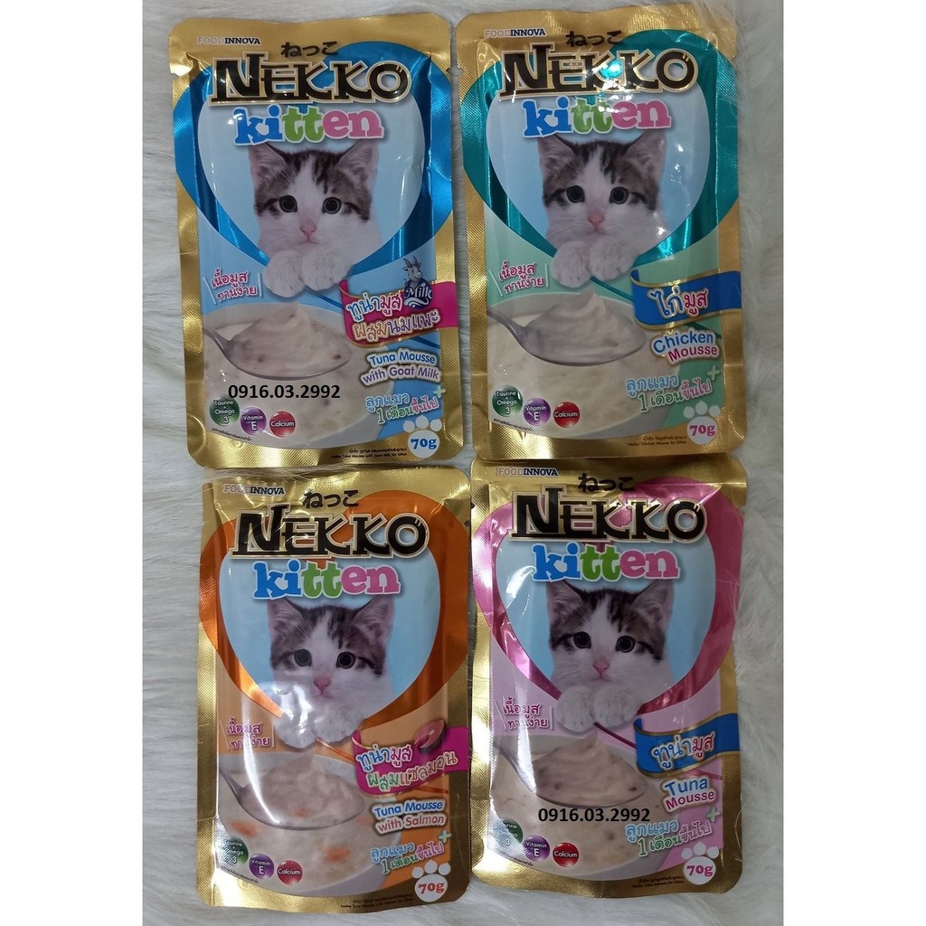 Pate cho mèo con nekko 70gr - Cho mèo dứoi 12 tháng