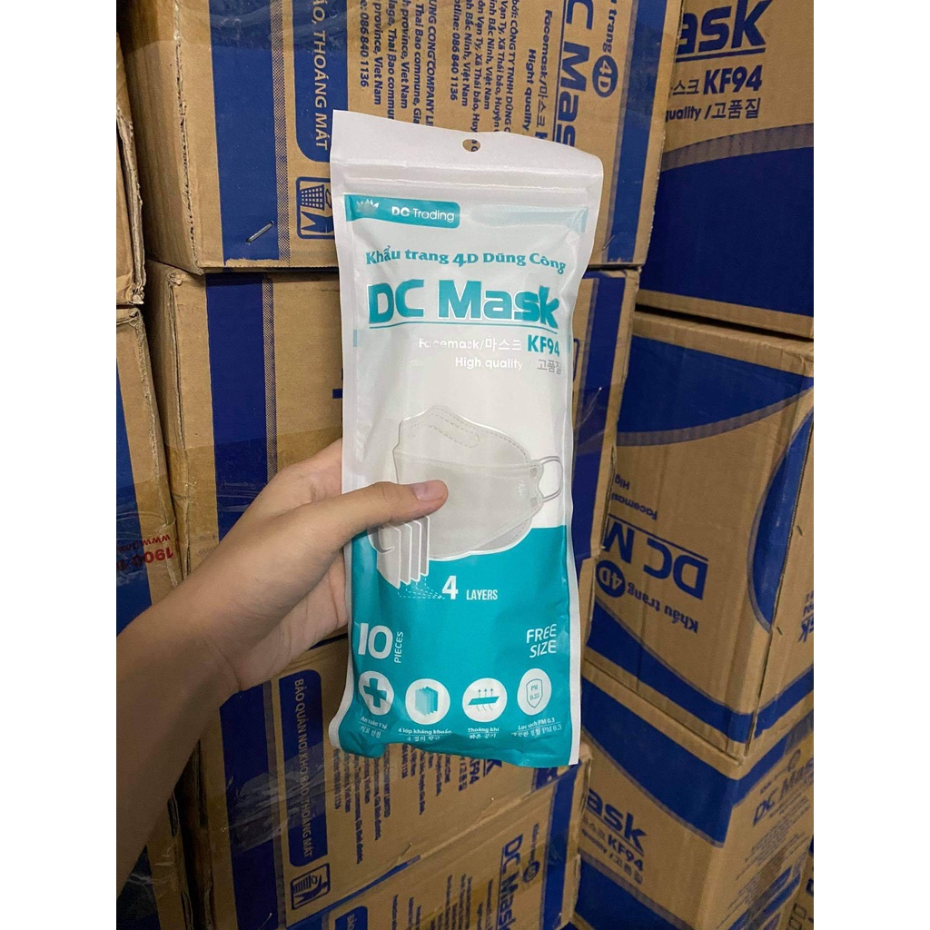 1 thùng KHẨU TRANG DC MASK KF94 CÔNG NGHỆ HÀN QUỐC (60 gói/thùng - 300 cái)